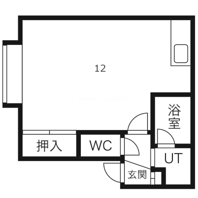 シャトーフレッシュセブン(1K/1階)の間取り写真