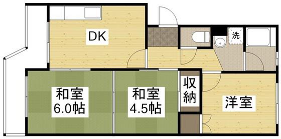 本通6丁目ビル(3DK/2階)の間取り写真