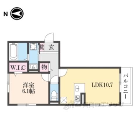 シュエット(1LDK/2階)の間取り写真