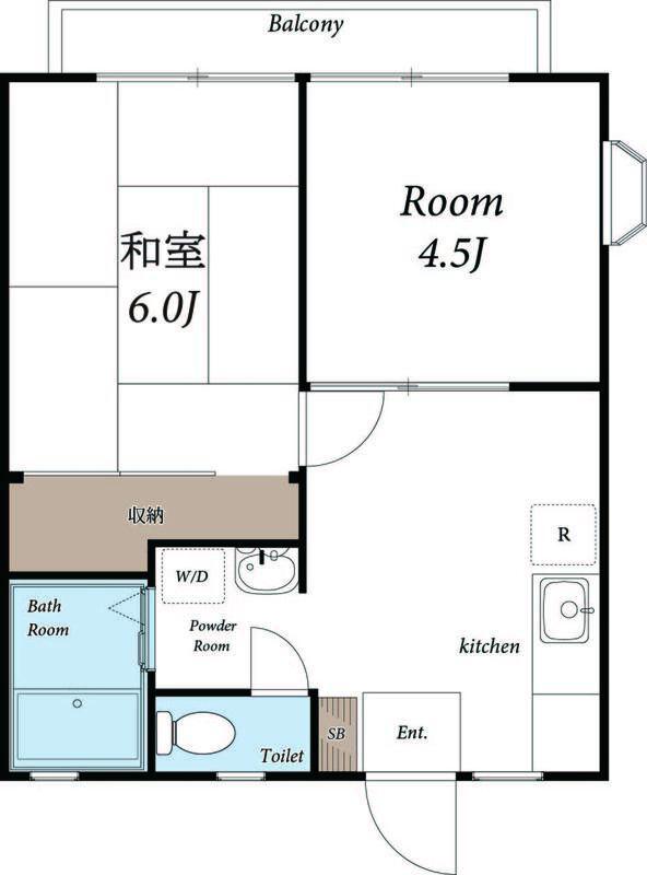 サンハイツ南原1(2DK/2階)の間取り写真