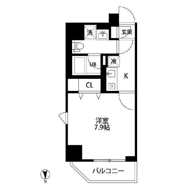 シルフィ田端(1K/2階)の間取り写真