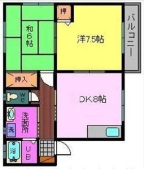 アルシオネ・セタ(2DK/1階)の間取り写真