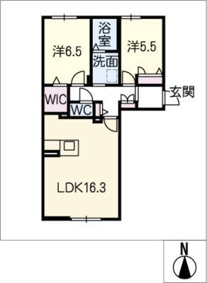 MASTTOWNLUCIAB棟(2LDK/1階)の間取り写真