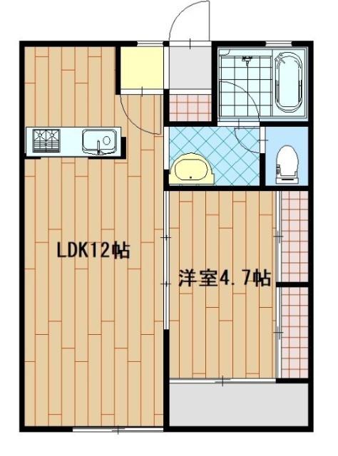 AQUA HILLS(1LDK/2階)の間取り写真