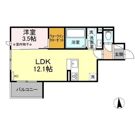 メゾン・ド・グローリー(1LDK/2階)の間取り写真