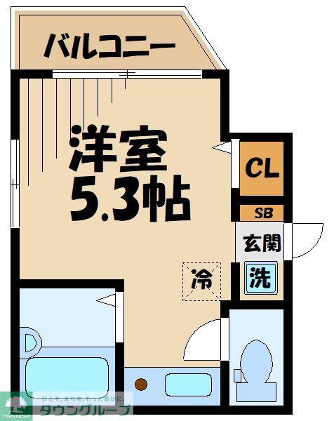 登戸アパートメント1号棟(ワンルーム/1階)の間取り写真