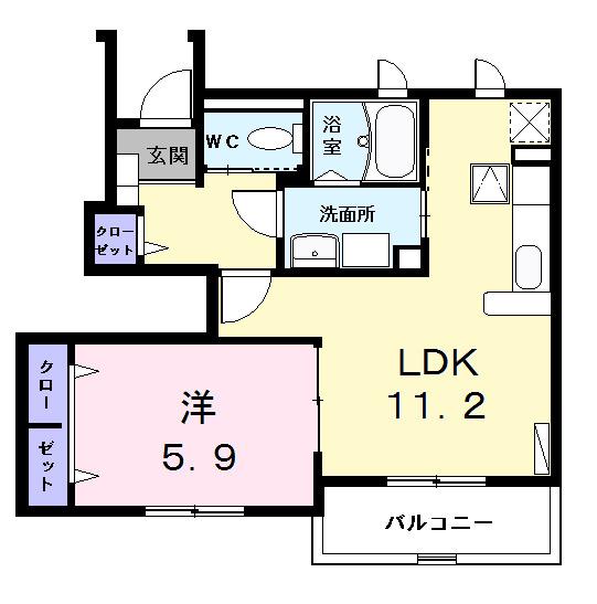 トロワ ブリランI(1LDK/1階)の間取り写真