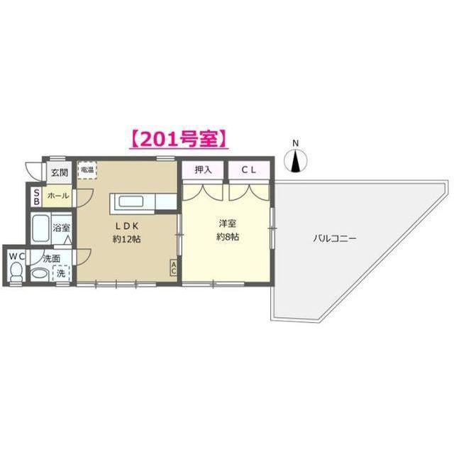 エスポアール清水II(1LDK/2階)の間取り写真