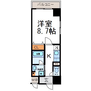 ラヴィーユ-1930-(1K/4階)の間取り写真