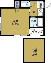 ボンジュールビル(1SK/5階)の間取り写真