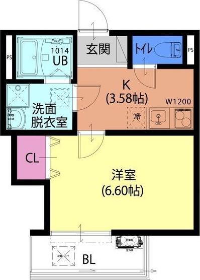 FSTYLE住之江(1K/1階)の間取り写真
