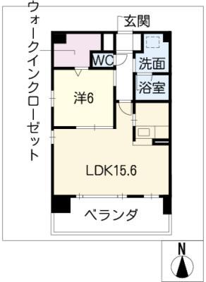 ESSE東別院(1LDK/14階)の間取り写真