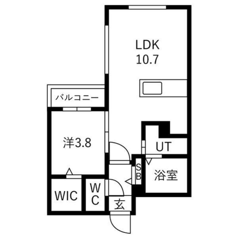 宮の森2-2MS(1LDK/3階)の間取り写真