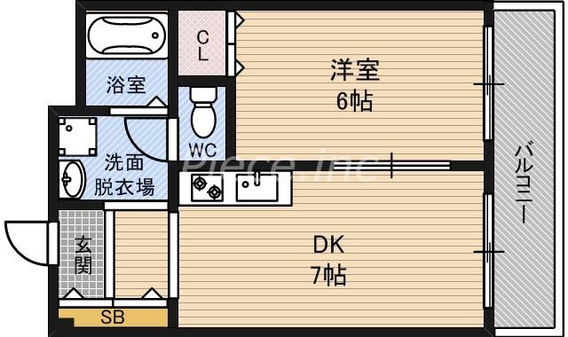 緑第3三友マンション(1DK/2階)の間取り写真