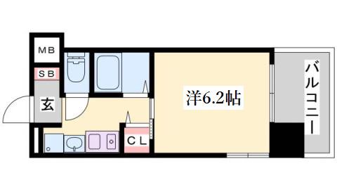 エステムコートハーバーランド前IIIコスタリティ(1K/4階)の間取り写真