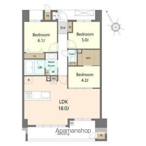 S-RESIDENCE愛宕サウス(3LDK/4階)の間取り写真