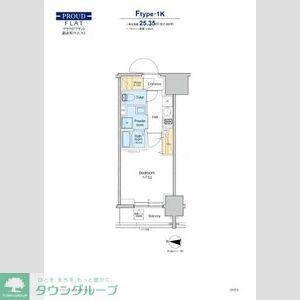 プラウドフラット錦糸町ウエスト(1K/5階)の間取り写真