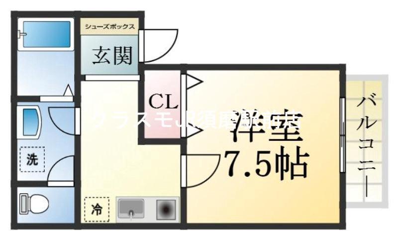 ルシエール離宮(1K/2階)の間取り写真