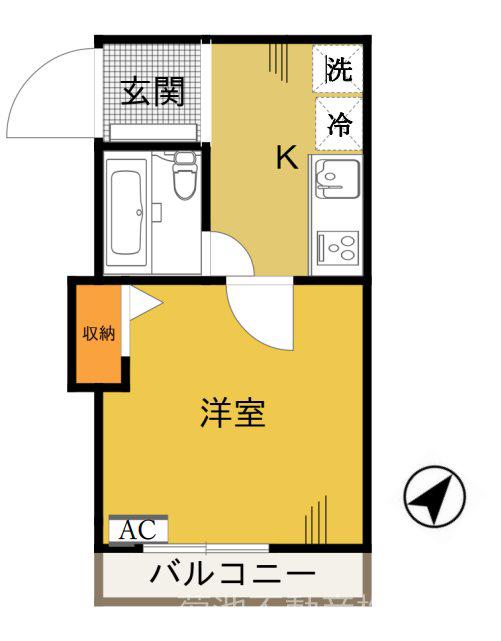 清瀬貴志ビル(1K/3階)の間取り写真