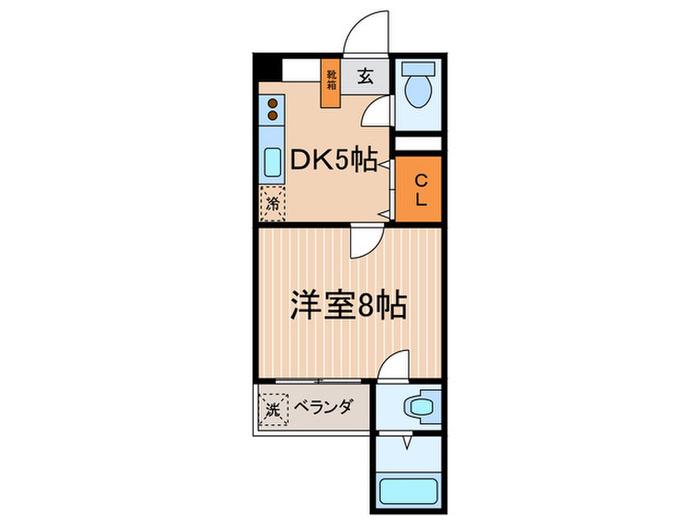 祇園ハイツ(1DK/4階)の間取り写真