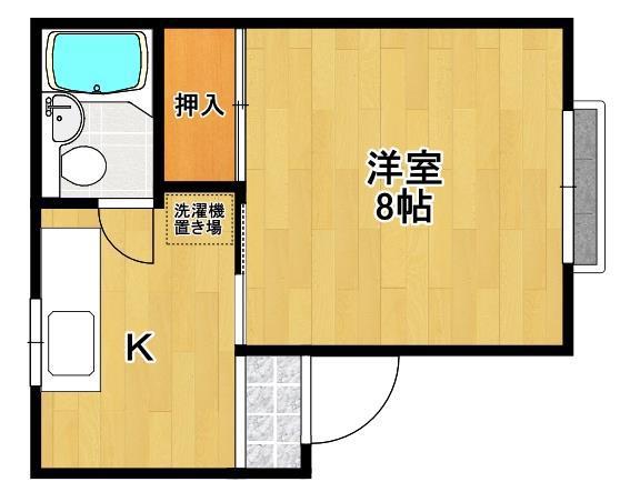 小林コーポ(1K/2階)の間取り写真