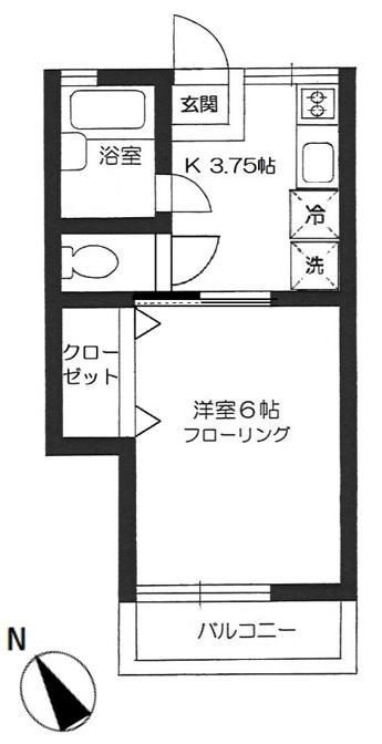 フォーレスト(1K/2階)の間取り写真
