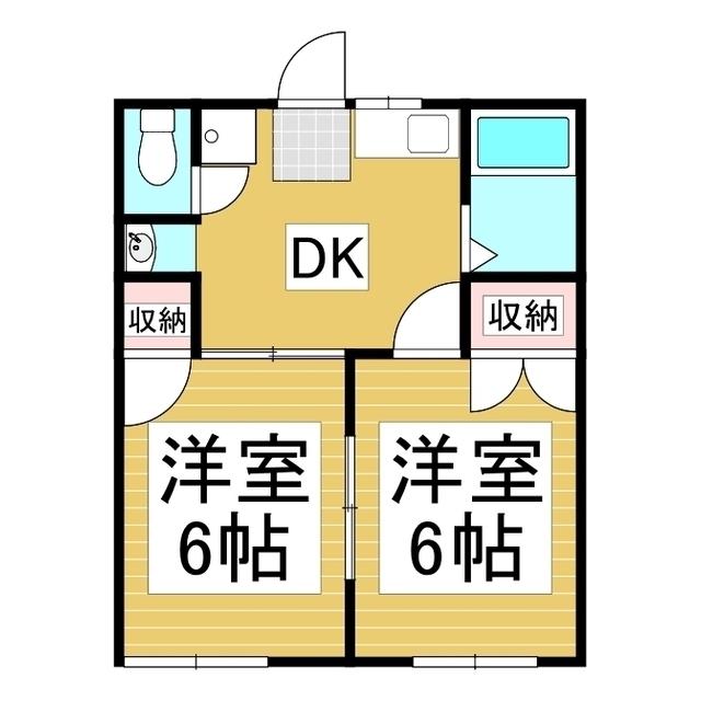 ブラボー50 NO.14(2DK/2階)の間取り写真