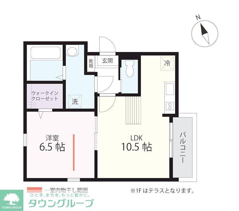 QUIET CRAB HOUSE TOGETHER 和田町(1LDK/2階)の間取り写真