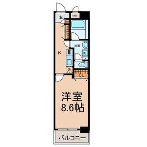 ENCHANTE泉(1K/3階)の間取り写真
