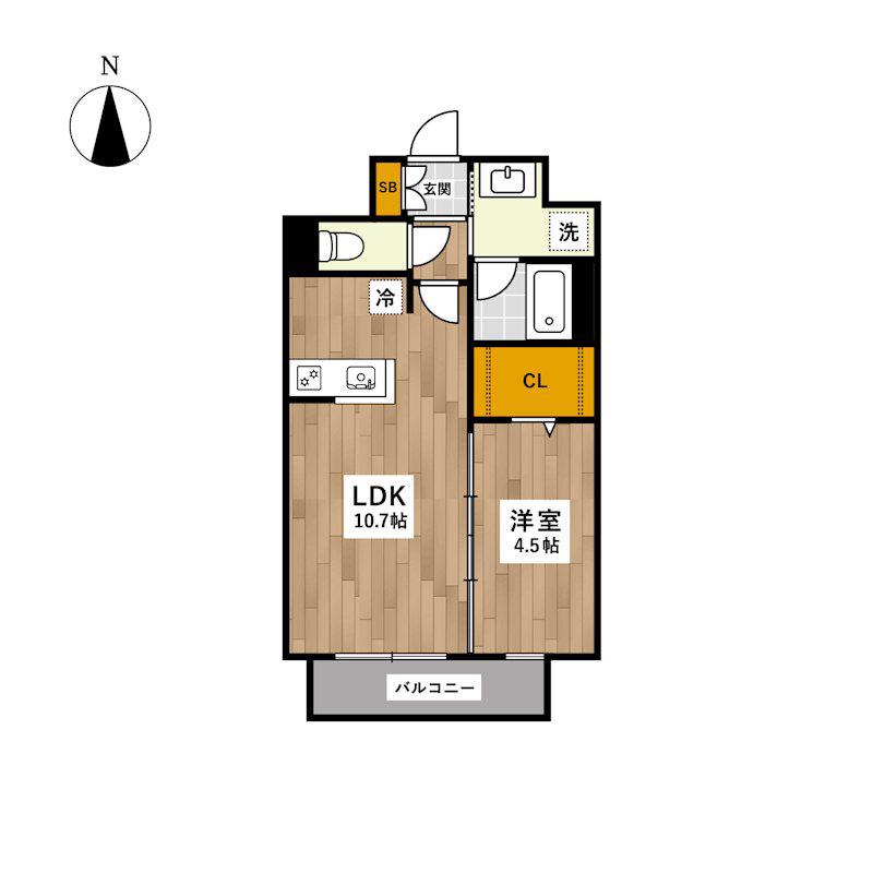 PRIME蓮台寺(1LDK/8階)の間取り写真