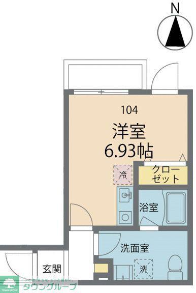 カインドネス立川錦町A棟(ワンルーム/3階)の間取り写真