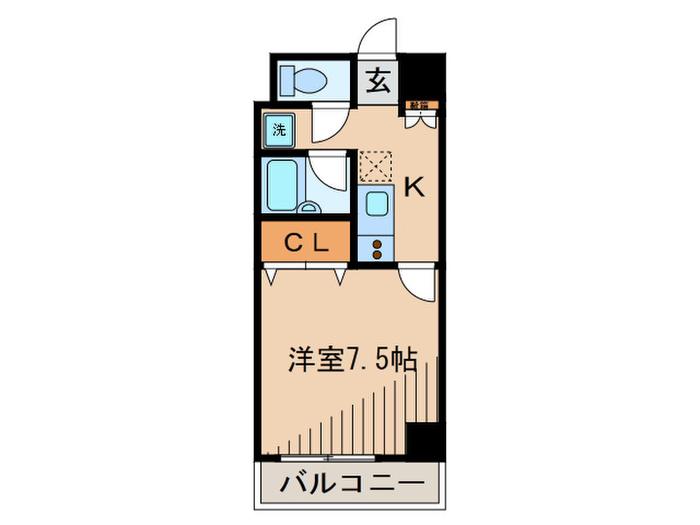 プラネットシティコート(1K/4階)の間取り写真