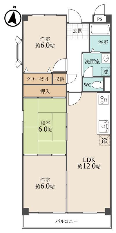 ベルヴィ本山中町(3LDK/3階)の間取り写真