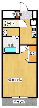 ネオパレス亀岡(1K/4階)の間取り写真