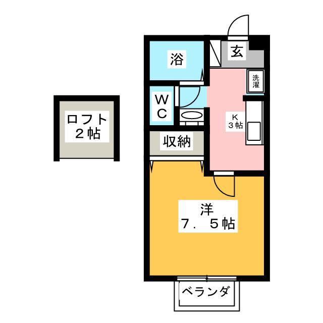 ひまわりハイム(1K/2階)の間取り写真