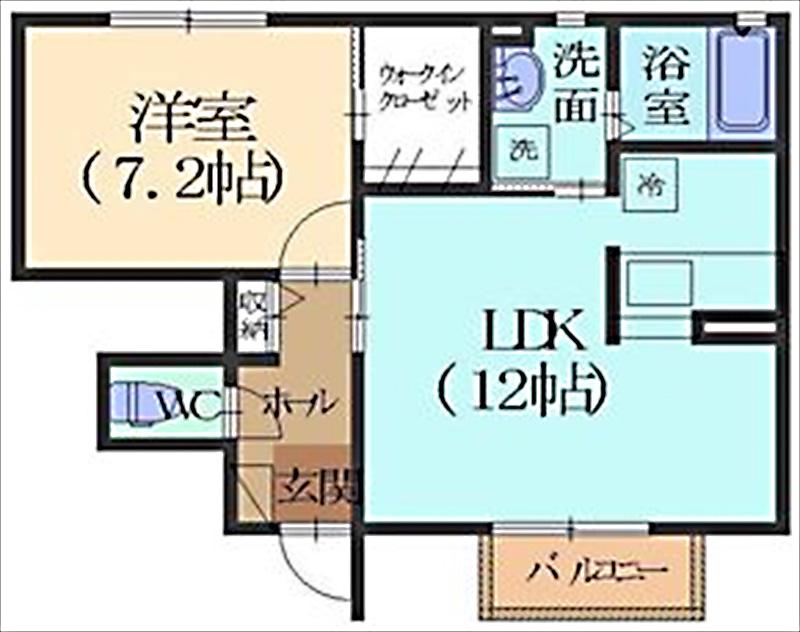 ファミーユマルセ(1LDK/1階)の間取り写真