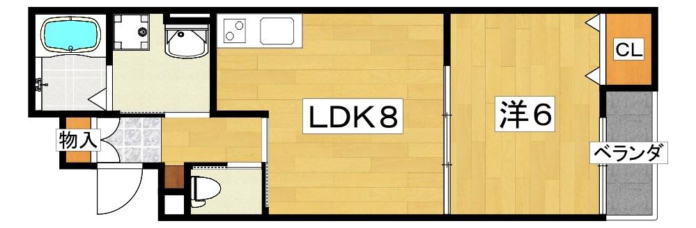 グレートヒルズ8番館(1LDK/1階)の間取り写真