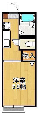 サンオーシャン(1K/1階)の間取り写真