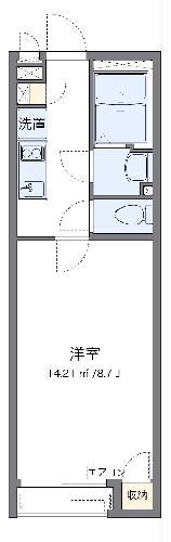 クレイノフィークス(1K/1階)の間取り写真