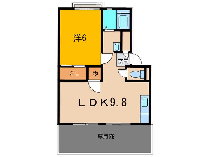 メゾン武隈(1LDK/1階)の間取り写真