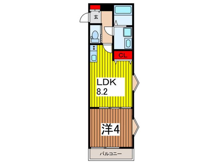 メルラス西浦和V(1LDK/1階)の間取り写真