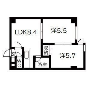 カーサフェリーチェN32(1LDK/4階)の間取り写真