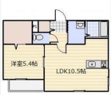 エルメゾン惠(1LDK/2階)の間取り写真