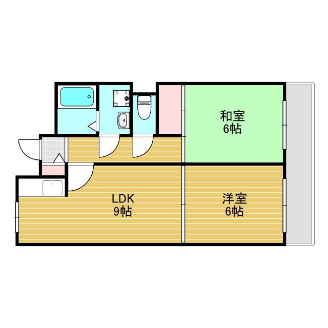第三丸重グランドハイツ(2LDK/7階)の間取り写真
