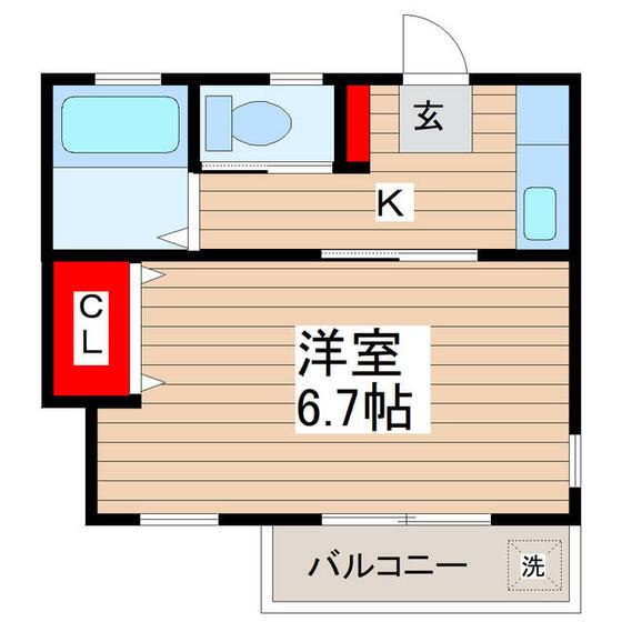 コーポハイブリッジ(1K/1階)の間取り写真