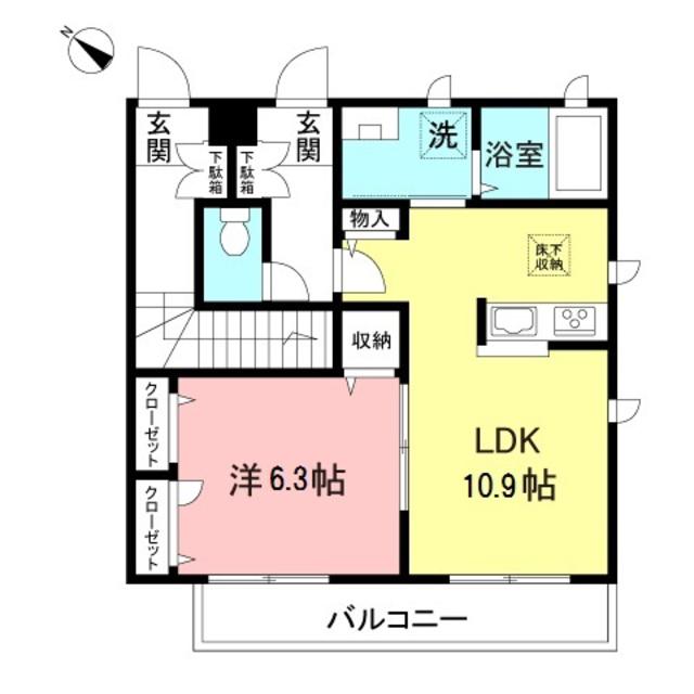 グランツ(1LDK/1階)の間取り写真