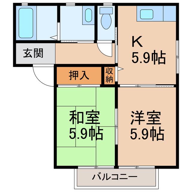 シャーメゾンSK(2K/1階)の間取り写真