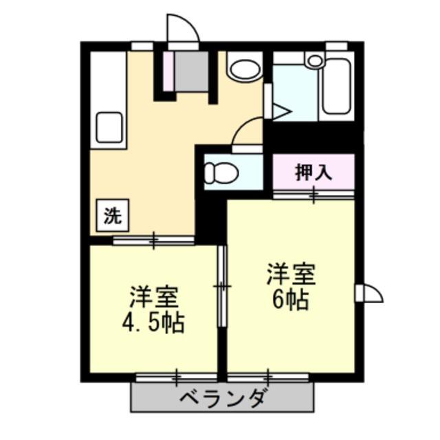 コーポ平田(2K/2階)の間取り写真