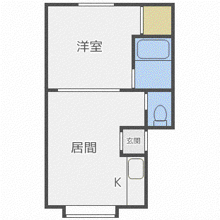 クレストハイツ(1DK/2階)の間取り写真