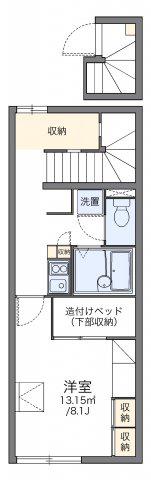レオパレスこぶしの里 北六甲(1K/2階)の間取り写真
